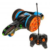 Машина-перевертыш 1Toy Hot Wheels на радиоуправлении, со светом, c АКБ, чёрная Т10967