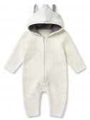 Комбинезон вязаный с капюшоном рост 80-86, цвет белый 