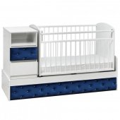 Кровать-трансформер Дива синий велюр/белый, поперечный маятник Кровать-трансформер Дива синий велюр/белый, поперечный маятник