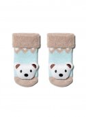 Носки CONTE-KIDS SOF-TIKI с мордашками "Мишка" р.8, 10 бежевый