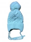 Шапка "Коса" осень-весна, цвет ментол 0-3 мес