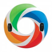 Круг надувной Интекс цветной вихрь 122см с ручками от 9 лет 58202 Круг надувной Интекс цветной вихрь 122см с ручками от 9 лет 58202