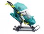 Санки коляска Ника детям 7-7 зеленый в джинсовом стиле
