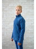 Кофта флисовая на молнии однотонная рост 134-146 см цвет джинсовый Кофта флисовая на молнии однотонная рост 134-146 см цвет джинсовый