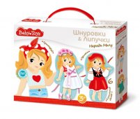 Развивающая игра Baby Toys Шнуровки и липучки - Наряди Милу арт.02925