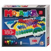 Мозаика фигурная 180 фишек 6 цветов 15мм арт.00968