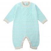 Комбинезон для новорожденных вязаный, цвет бирюзовый арт 5169-1T Комбинезон для новорожденных вязаный, цвет бирюзовый арт 5169-1T
