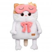 Мягкая игрушка-подушка Кошечка Лили в маске для сна 32 см