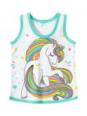 Майка для девочки "Gorgeous tail " 1-4 года ментол/белый арт.SM650 Майка для девочки "Gorgeous tail " 1-4 года ментол/белый арт.SM650