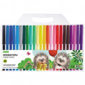 Фломастеры Hatber Хорошо быть ёжиком 24цв круглые, вентилируемый колпачок