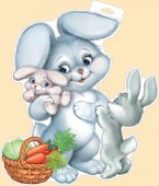 Плакат фигурный "Империя поздравлений" Зайчиха с зайчатами А3