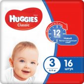 Подгузники Huggies Classic 3 (4-9кг) 16 шт