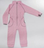 Комбинезон вязаный, внутри флис, воротник стойка р.98-128 см розовый меланж DF062310