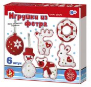 Мягкая елочная игрушка из фетра Новогодние игрушки своими руками (6 штук)