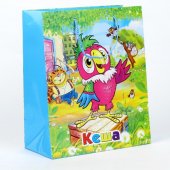 Пакет подарочный Попугай Кеша 33*46*20 см