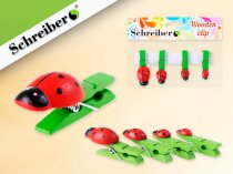 Прищепки декоративные "Schreiber" Божьи коровки деревянные 4шт