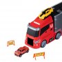 Автовоз AUTODRIVE с набором транспорта, в комплекте 5 машинок, вертолет, 4 знака